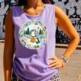 Duck Wilderness Book Reading Illustration Floral Comfort Colors Tank Top Lagoon