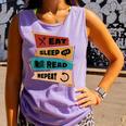 Eat Sleep Read Repeat Reading Books Reader Bookworm Comfort Colors Tank Top Lagoon