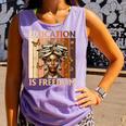 Education Is Freedom Teacher Books Black History Women Comfort Colors Tank Top Lagoon
