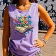 Enchanted Open Book With Blooming Flowers Comfort Colors Tank Top Lagoon