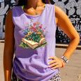 Floral Book Bloom Wildflowers Literature Nature Fantasy Comfort Colors Tank Top Lagoon