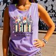 Floral Book There's No Such Thing As Too Many Book Lover Comfort Colors Tank Top Lagoon