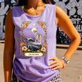 Floral Tarot Card The Reader Skeleton Reading Book Comfort Colors Tank Top Lagoon