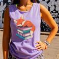 Fox Reading Book Pajama Sleep Comfort Colors Tank Top Lagoon