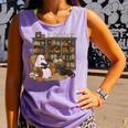 Ghost Reading Book Cat Lover Halloween Reading Enthusiast Comfort Colors Tank Top Lagoon