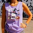 Ghost Reading Book Coquette Bow Halloween Girl Toddler Kid Premium Comfort Colors Tank Top Lagoon
