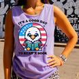 A Good Day To Read a Book Reading Eagle With American Flag Comfort Colors Tank Top Lagoon