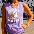 Haunted By My TBR Cute Ghost Book Reading Teacher Halloween Comfort Colors Tank Top Lagoon