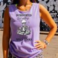 Introvert Read Spicy Books Lover Bookworm Skeleton Reading Comfort Colors Tank Top Lagoon