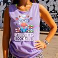 Introverted Book Club Reading Lover Cow Comfort Colors Tank Top Lagoon