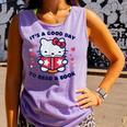 It's a Good Day To Read a Book Cute Cat Book Day Girls Boys Comfort Colors Tank Top Lagoon