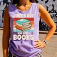 Just A Boy Who Loves Books Reading Bookworm Boys Kids Comfort Colors Tank Top Lagoon