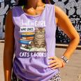 Just a Girl Who Loves Cats And Books Comfort Colors Tank Top Lagoon