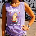 Just a Girl Who Loves Cats And Books Reading Cat & Bookworm Comfort Colors Tank Top Lagoon