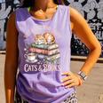 Just A Girl Who Loves Cats And Books Reading Librarian Comfort Colors Tank Top Lagoon