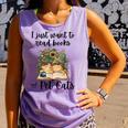 I Just Want To Read Books And Pet Cats Cat Lover Comfort Colors Tank Top Lagoon