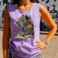 Leopard Book Flower Comfort Colors Tank Top Lagoon