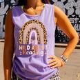 Leopard Teacher Wild About Reading Books Reader Librarian Comfort Colors Tank Top Lagoon