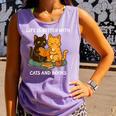 Life Is Better With Cats And Books Cute Cat Lover Comfort Colors Tank Top Lagoon