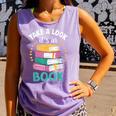 Take a Look It's In a Book Teacher Reading Apparel Comfort Colors Tank Top Lagoon