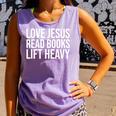 Love Jesus Read Books Lift Heavy Comfort Colors Tank Top Lagoon Love Jesus Read Books Lift Heavy Comfort Colors Tank Top Lagoon