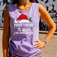 Matching Christmas PJS Most Likely To Read A Book Comfort Colors Tank Top Lagoon