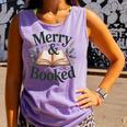 Merry And Booked Holiday Reading Winter Book Lover Premium Tri-Blend Comfort Colors Tank Top Lagoon