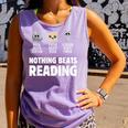Nothing Beats Reading Librarian Book Bookworm Comfort Colors Tank Top Lagoon