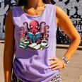 Octopus Reading Book Coffee Lover Bookaholic Bookworm Reader Comfort Colors Tank Top Lagoon