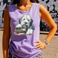 Old English Sheepdog Books Reading Dog Breed Graphic Comfort Colors Tank Top Lagoon