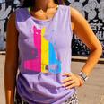 Pansexual Pride Celestial Cat Sitting Book LGBTQ Pan Colors Men Women Comfort Colors Tank Top Lagoon