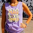 Peace Love Books Librarian Teacher Life Book Library Comfort Colors Tank Top Lagoon