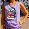 Penguin Reading a Book Animal Comfort Colors Tank Top Lagoon