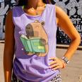 Pet Capybara Is Reading Library Capy Word Book Day Teacher Men Women Kids Comfort Colors Tank Top Lagoon