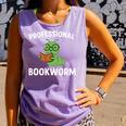 Professional Bookworm Reading Lover Cute Worm Glasses Book Comfort Colors Tank Top Lagoon