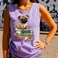 Pug Dog Reading Book Coffee Read Books Be Kind Stay Weird Comfort Colors Tank Top Lagoon