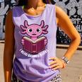 I Read Banned Books Axolotl Reading Comfort Colors Tank Top Lagoon