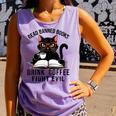 Read Banned Books Drink Coffee Fight Evil Retro Cat Comfort Colors Tank Top Lagoon