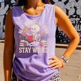 Read Books Be Kind Stay Weird Skeleton Reading Book Comfort Colors Tank Top Lagoon