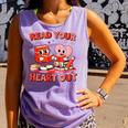 Read Your Heart Out Valentine Reading Book Girl Kid Teacher Comfort Colors Tank Top Lagoon