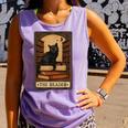 The Reader Cat Book Reading Halloween Tarot Card Comfort Colors Tank Top Lagoon