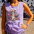 Reading A Book Per Day Keeps Reality Away Skeleton Books Comfort Colors Tank Top Lagoon