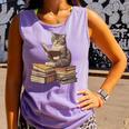 Reading Cat Book Lover Comfort Colors Tank Top Lagoon
