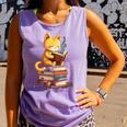Reading Cat Books Cute Comfort Colors Tank Top Lagoon