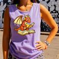 Reading Dragon Book Lover Bookworm Reader Comfort Colors Tank Top Lagoon