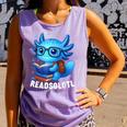 Readsolotl Blue Kawaii Axolotl Book Lover Reading Comfort Colors Tank Top Lagoon