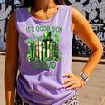 Retro Book Lucky Reading Teacher St Patrick's Day -Adults Small Cotton Blend Polyester Blend Short Sleeve Comfort Colors Tank Top Lagoon