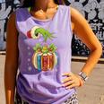 Retro Christmas Ornament Book Christmas Teacher Librarian Comfort Colors Tank Top Lagoon
