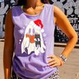 Retro Ghost Reading Book With Cat Bookish Club Christmas Men Women Kids Comfort Colors Tank Top Lagoon