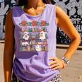 Retro Ghost Reading Book Teacher Librarian Bookish Christmas Comfort Colors Tank Top Lagoon
